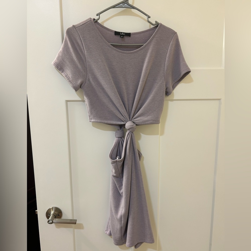 Lulu’s Knotted Short Sleeve T-Shirt Dress
